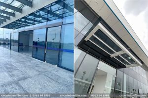 Dán cửa sảnh tòa nhà